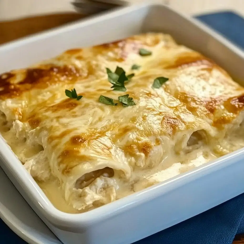 Creamy White Chicken Enchiladas