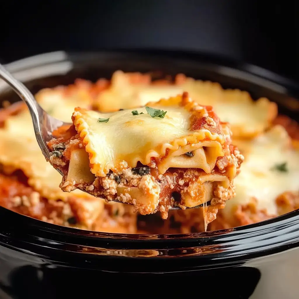 Crockpot Ravioli Lasagna